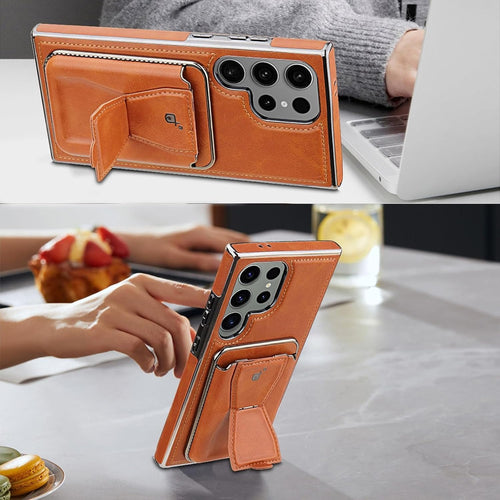 Case for Samsung Galaxy S Series PU Leather Magnetic Leather Case with Detachable Card Holder Stand Function